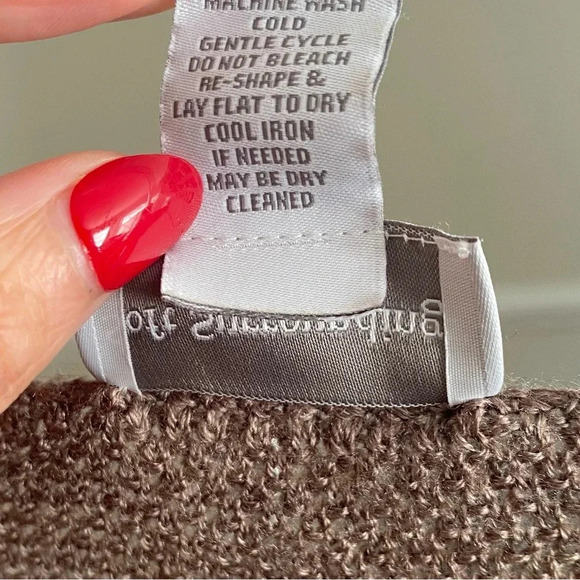 Soft Surrounding Brown Taupe Tunic Ruffle Botton Long Sleeve Sweater Size PL - Picture 6 of 8